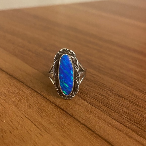 Opal Sterling Silver Ring - Picture 2 of 4